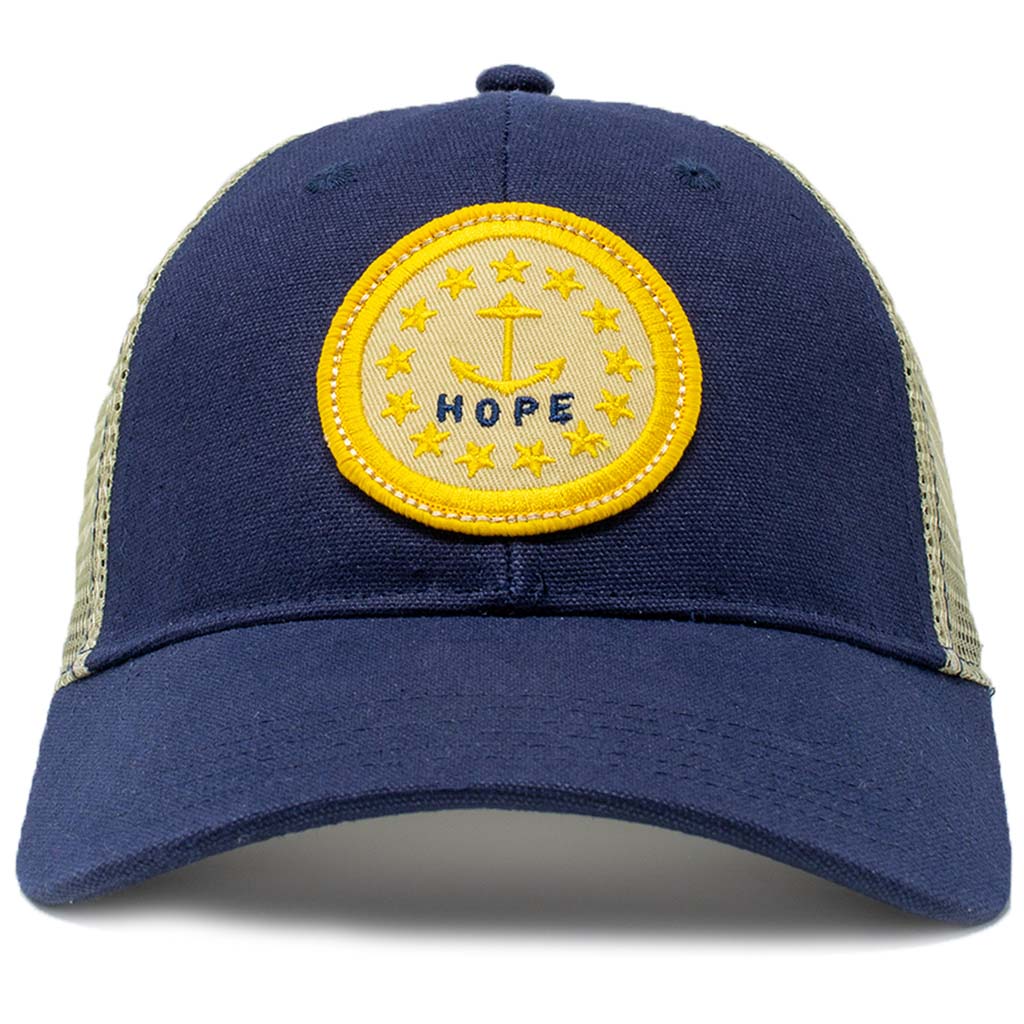 Rhode Island flag patch trucker hat